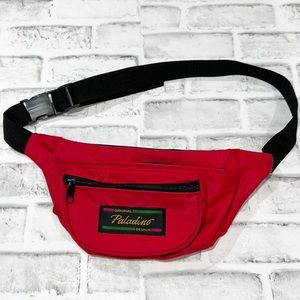 Vintage Fanny Pack Original Paladino Design Red Nylon  Classic Belt Bag Unisex